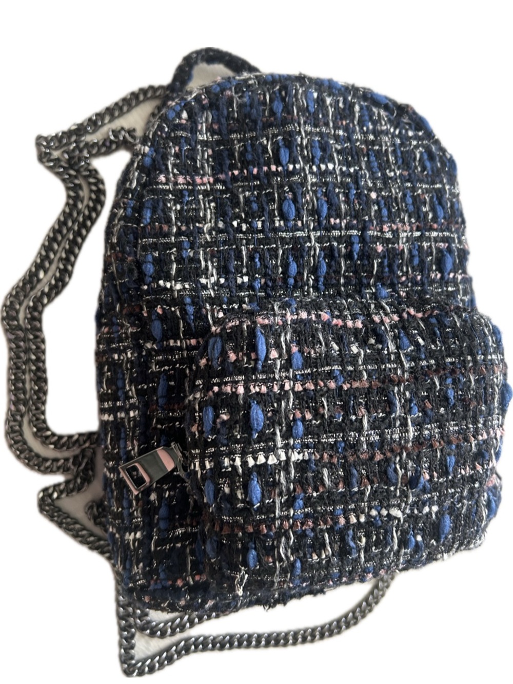 Zara Tweed Mini Traveler Chain Backpack
